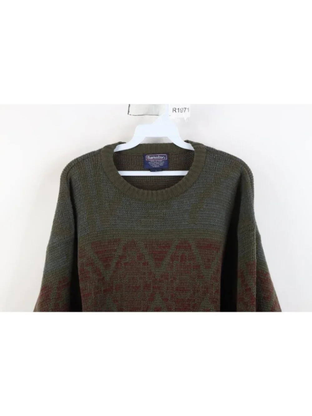Vtg 90s Streetwear Mens Medium Fair Isle Argyle Diamond Knit Crewneck Sweater